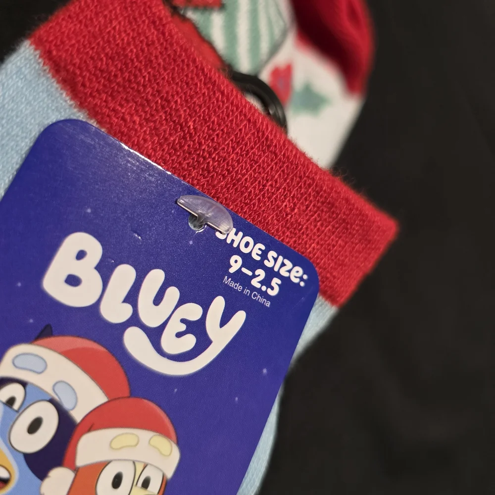 Disney Bluey Lilo & Stitch Christmas Socks Kids Stocking Stuffer Gift Size 9-2.5